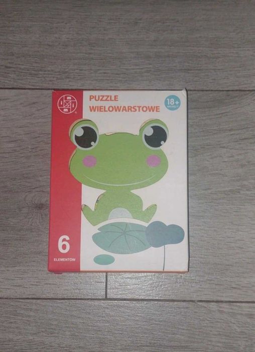 Drewniane puzzle żabki - stan idealny