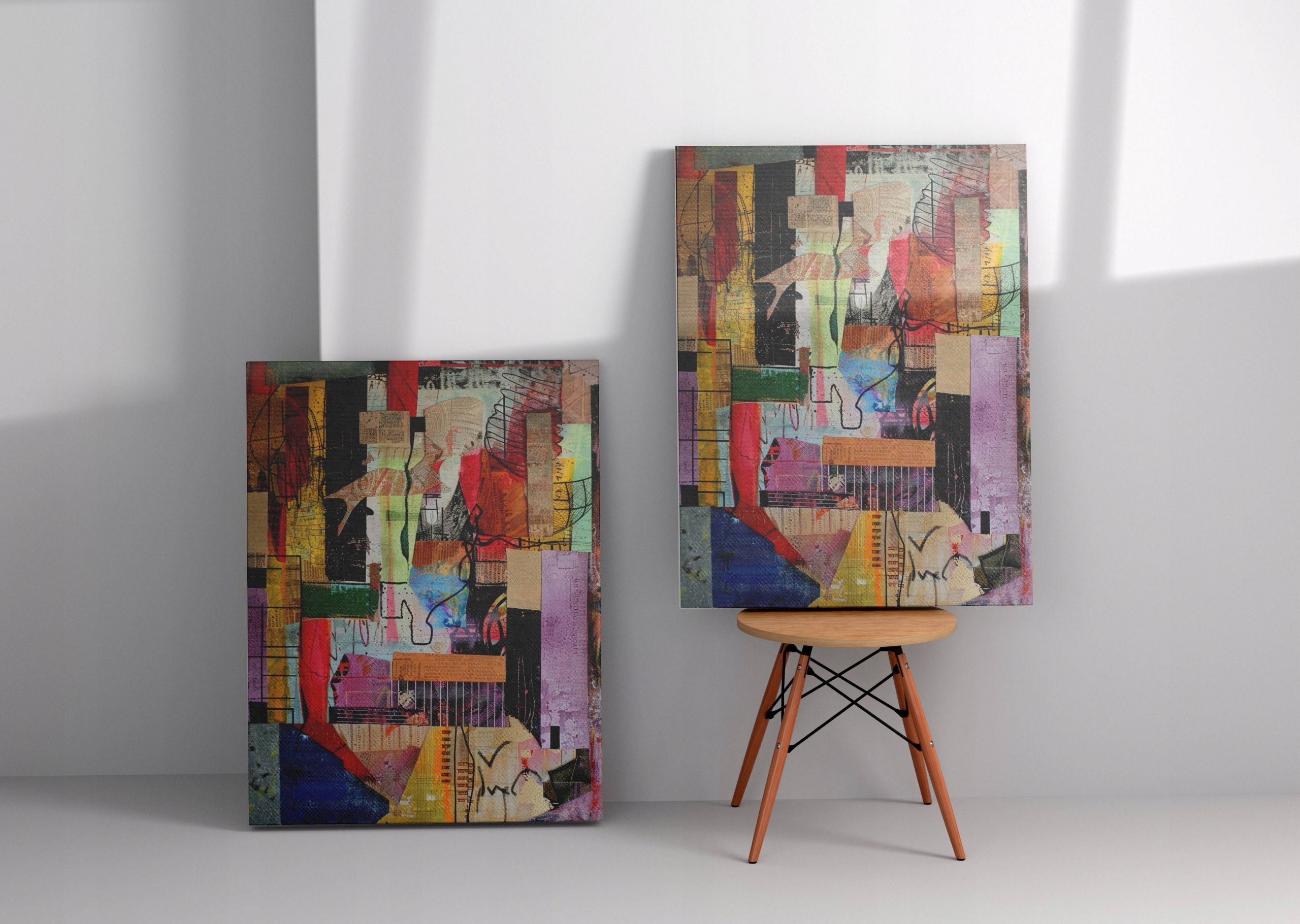 Obraz na płótnie Abstrakcyjne Linie i Kolory 90x120 cm Nowoczesny
