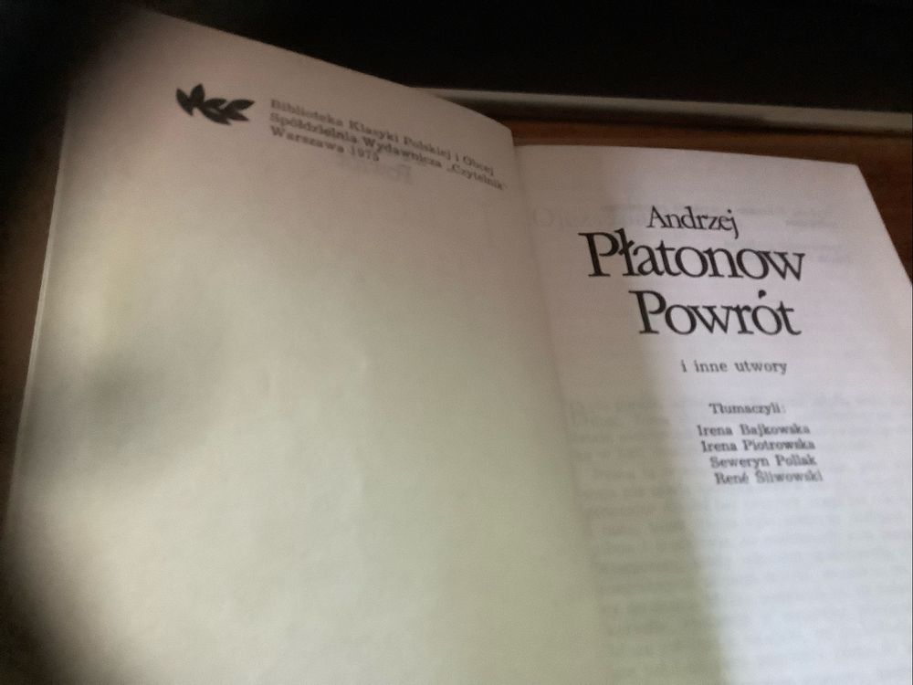 Powrot andrzej płatonow twarda oprawa