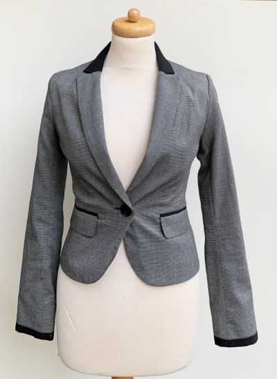 Marynarka New Look XS 34 Kratka Czarna Biała Blezer