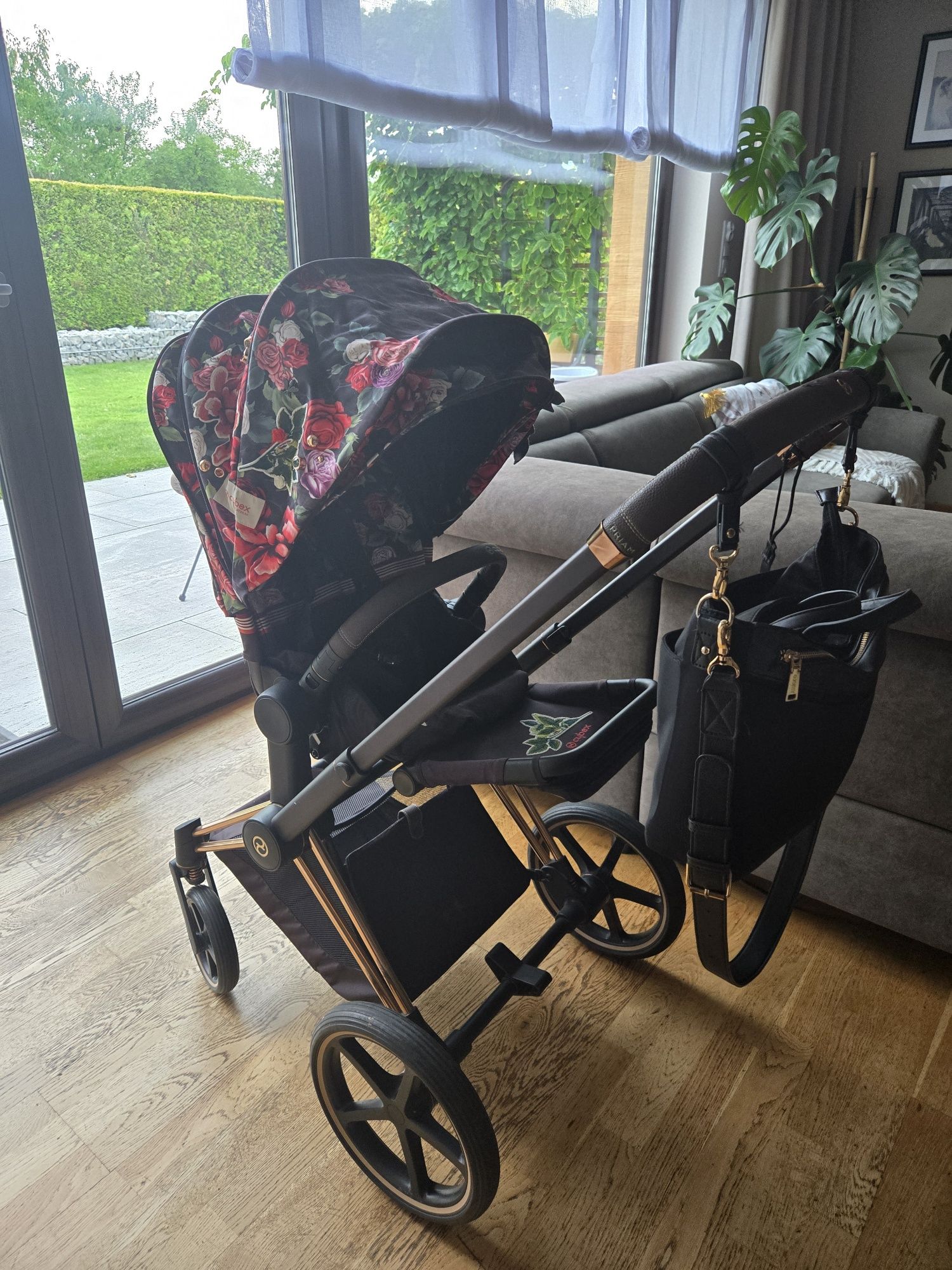 Wózek 2w1 spacerówka gondola Cybex priam 2.0 dark blossom