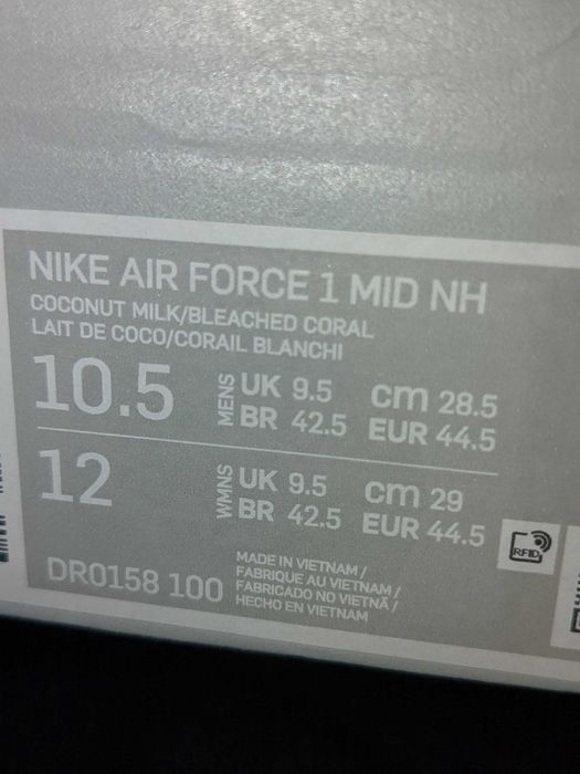 Nike Air Force 1 Mid NH Coconut Milk/Bleached Coral DR0158 -100