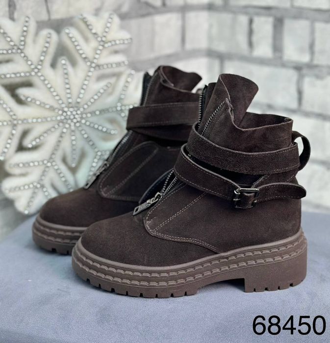 Жіночі шкіряні зимові черевики