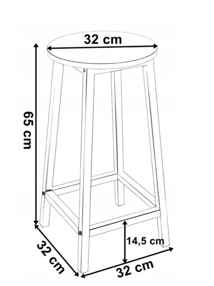 Hoker barowy loft 2 szt., krzesło do kuchni, stołek, taboret