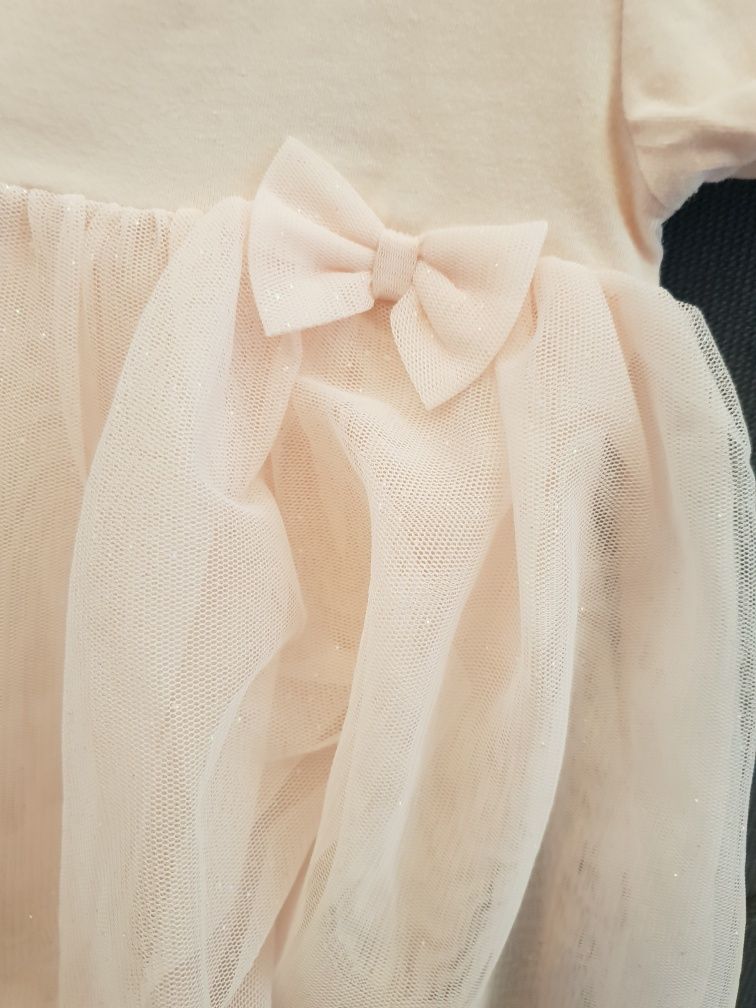 Elegancka tiulowa sukienka z body, H&M, 68