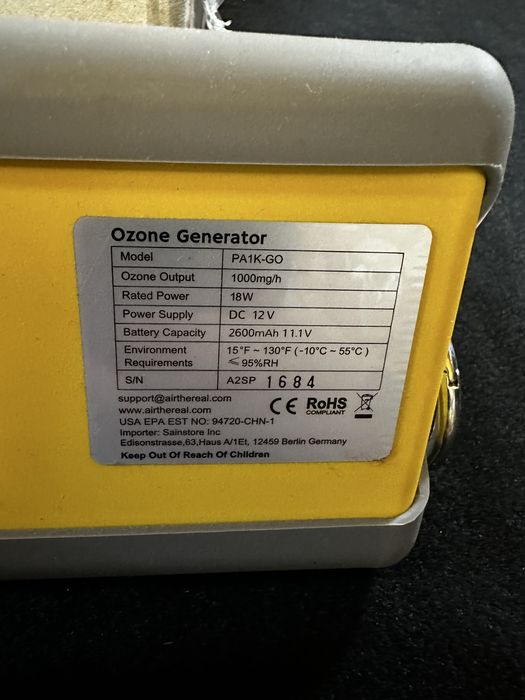 Портативний генератор озону Airthereal PA1K-GO 1000 мг/год
