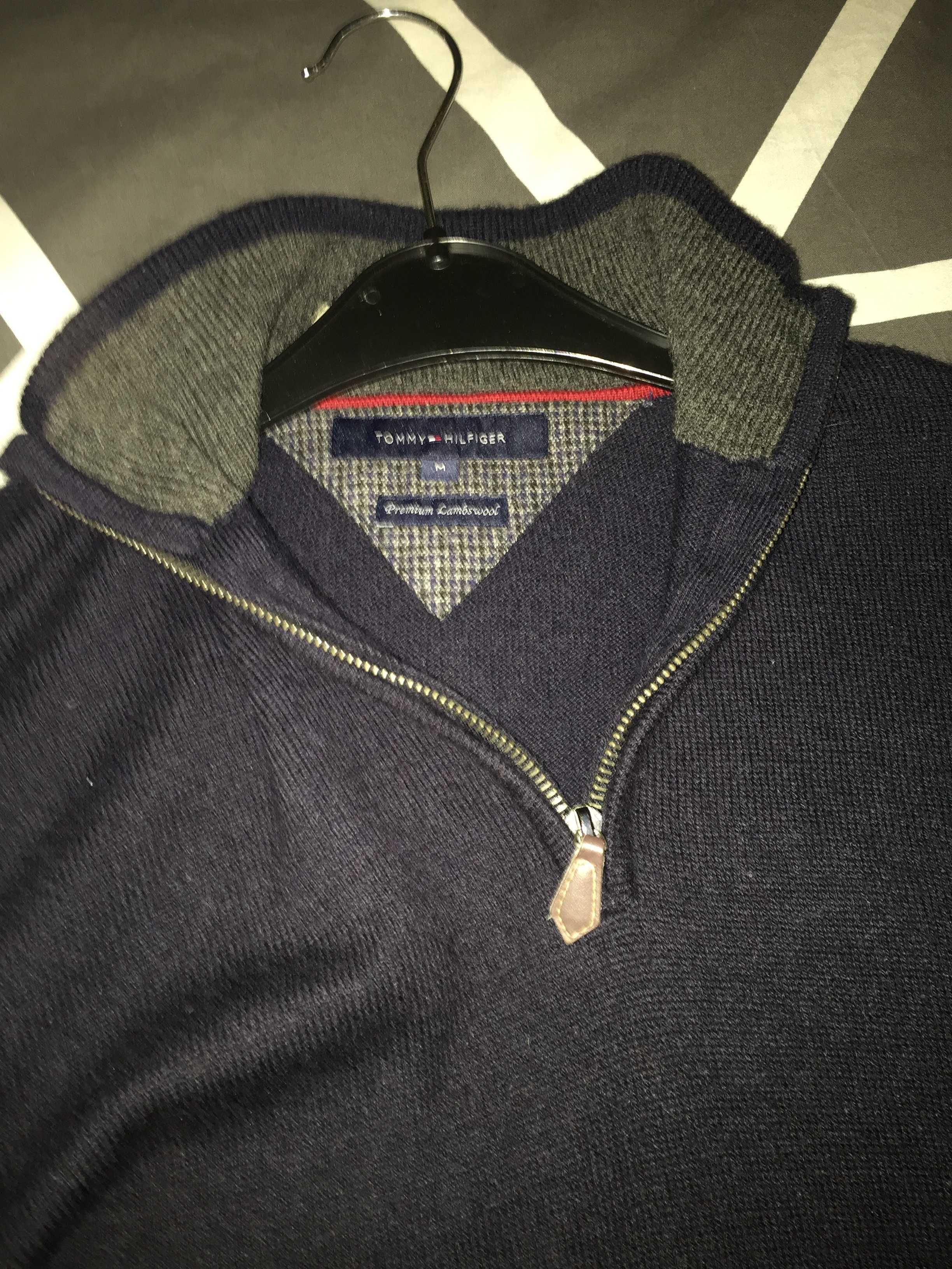 Camisola com fecho Tommy Hilfiger azul escuro  M  Excelente estado