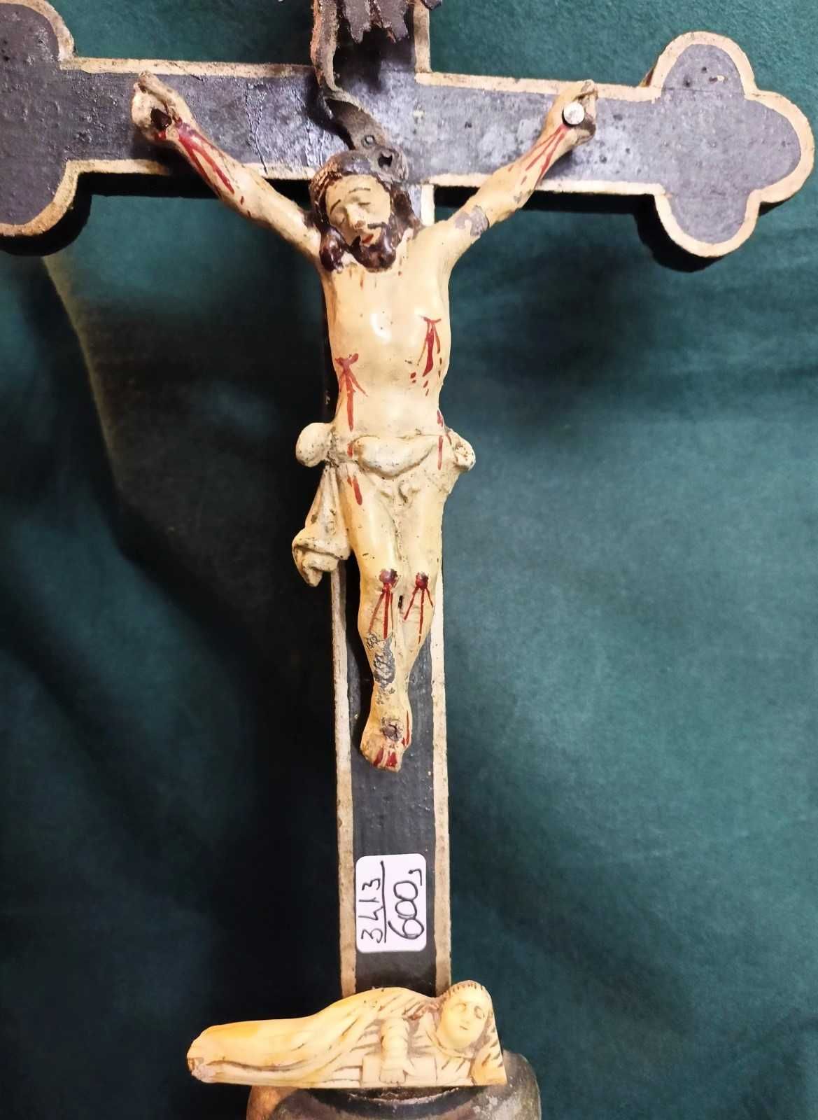 Crucifixos e Santo António Madeira Policromada