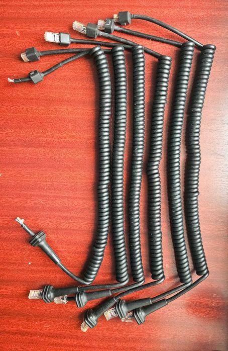 Spiralne kable do mikrofonów radiotelefonów profesjonalnych i CB