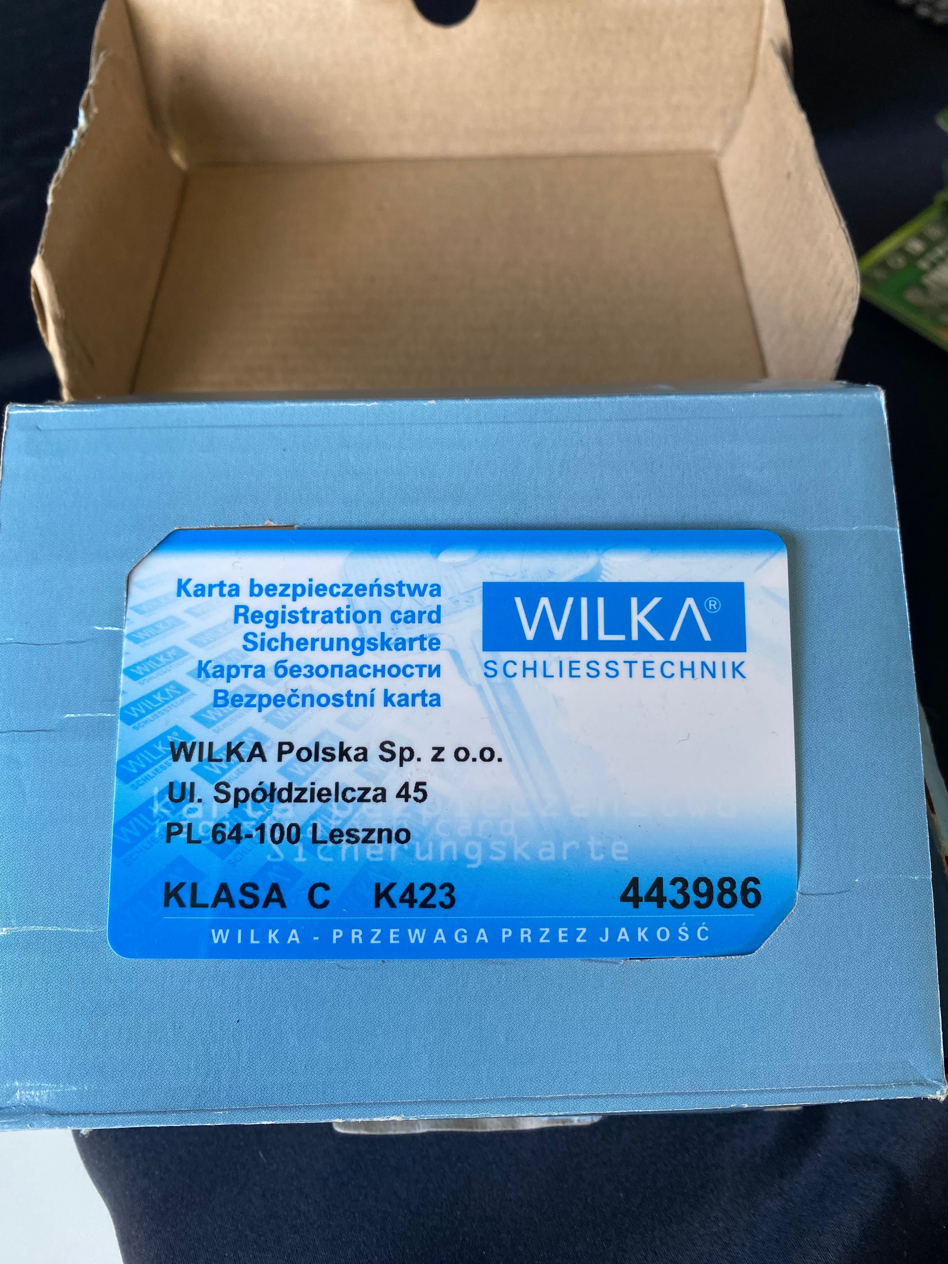 Komplet wkładek do drzwi Wilka 40/30 6 kluczy karta nowy klasa C