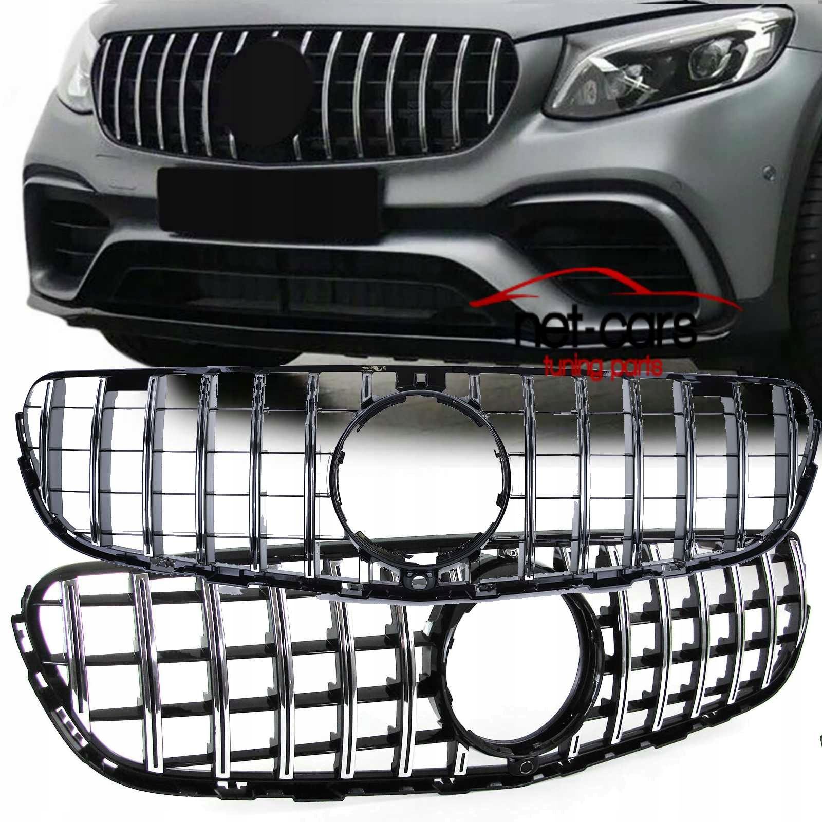 Grill MERCEDES GLC X253 C253 Panamericana 15-19 czarny połysk chrom