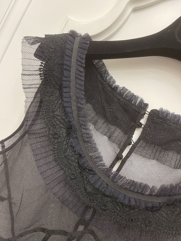 MAX MARA piękna bluzka koronkowo tiulowa z halką