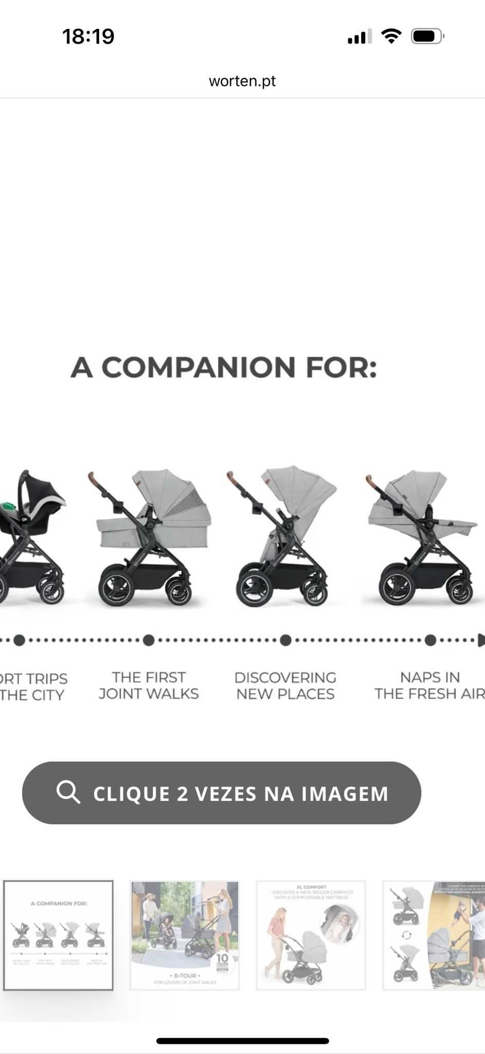 Carrinho KINDERKRAFT B-Tour 3In1 Mink Pro (Cinzento)