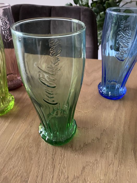 Szklanki kolorowe szkło coca cola 6 szt