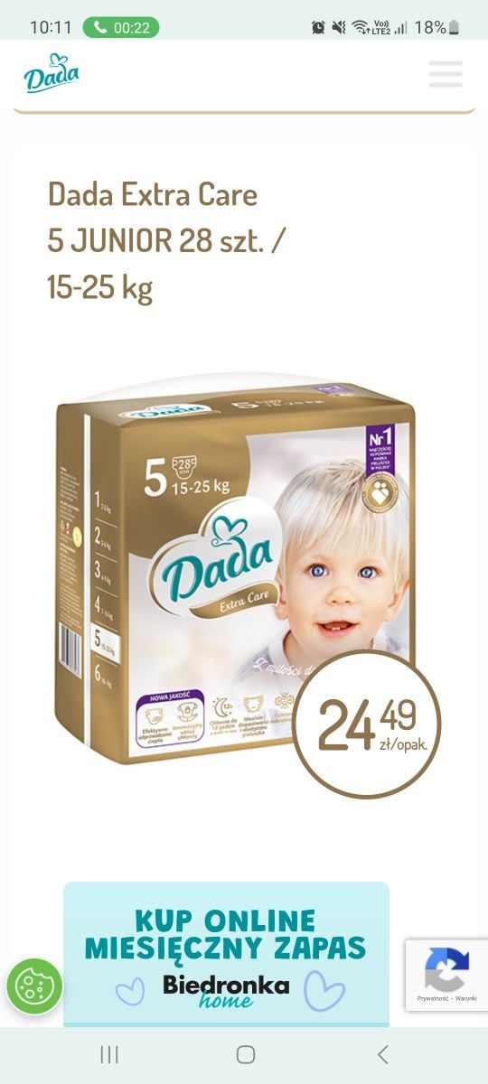 opakowania dada extra care 112 sztuk