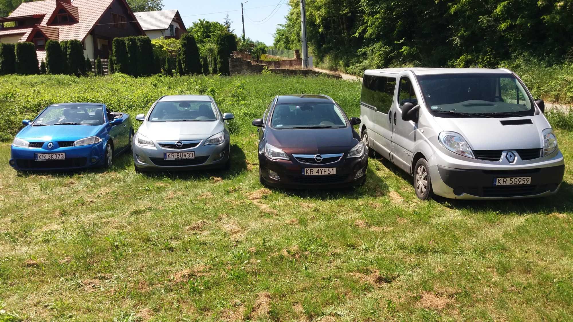Wynajem Samochodów  Ople Astry Kombi Ben+Gaz Busy 9 os cabrio