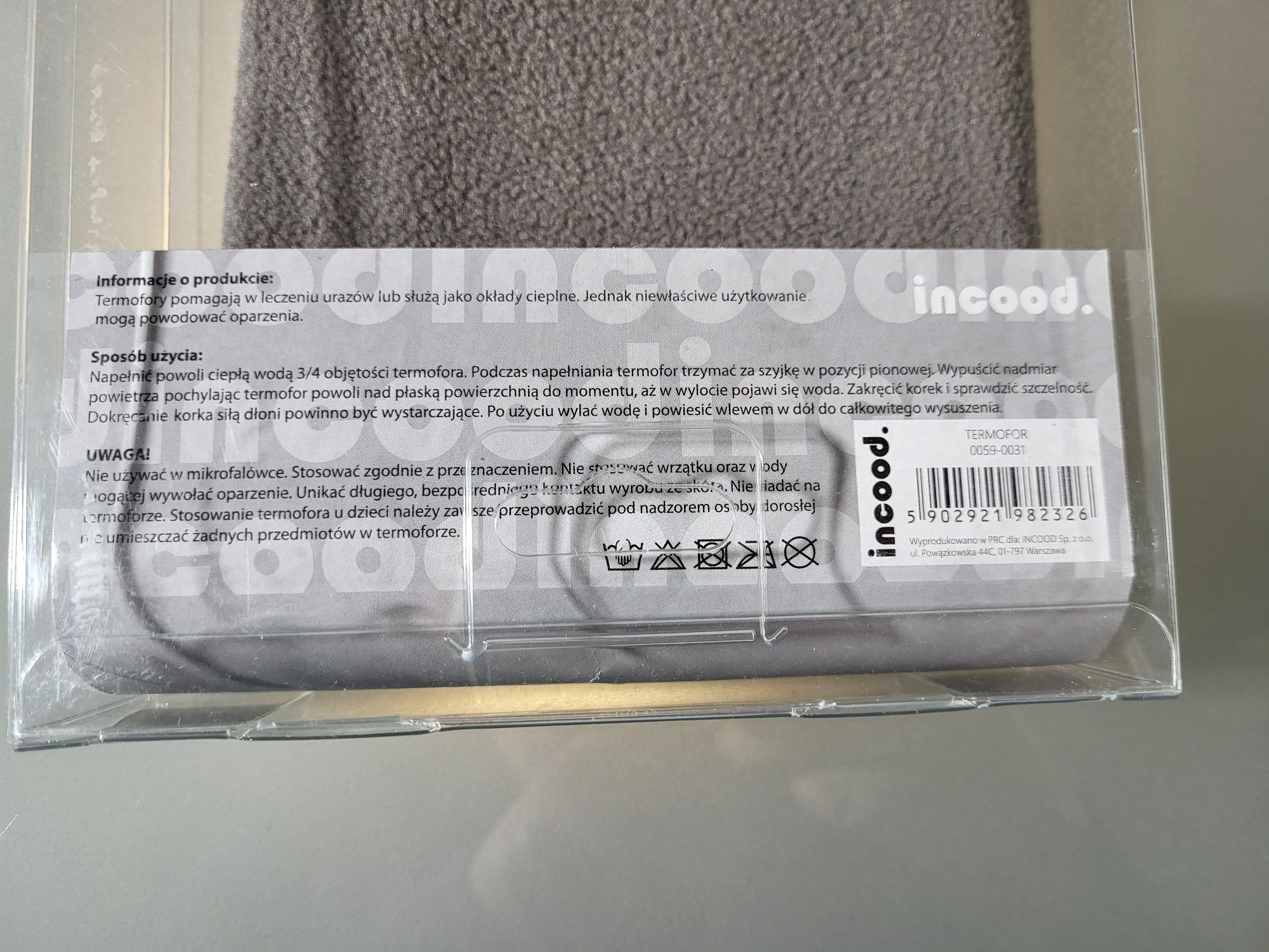 Termofor Pluszowy Incood Szary Sowa 750 ml