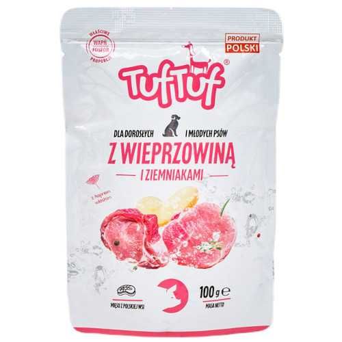 MOKRA KARMA DLA PSA TUF TUF Saszetka Wieprzowina z Ziemniakiem 40x100g