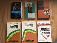 Livros de economia, euro e pensamento económico