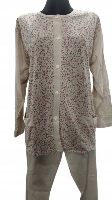 Piżama Damska Bawełniana Rozpinana Beż Xl Max