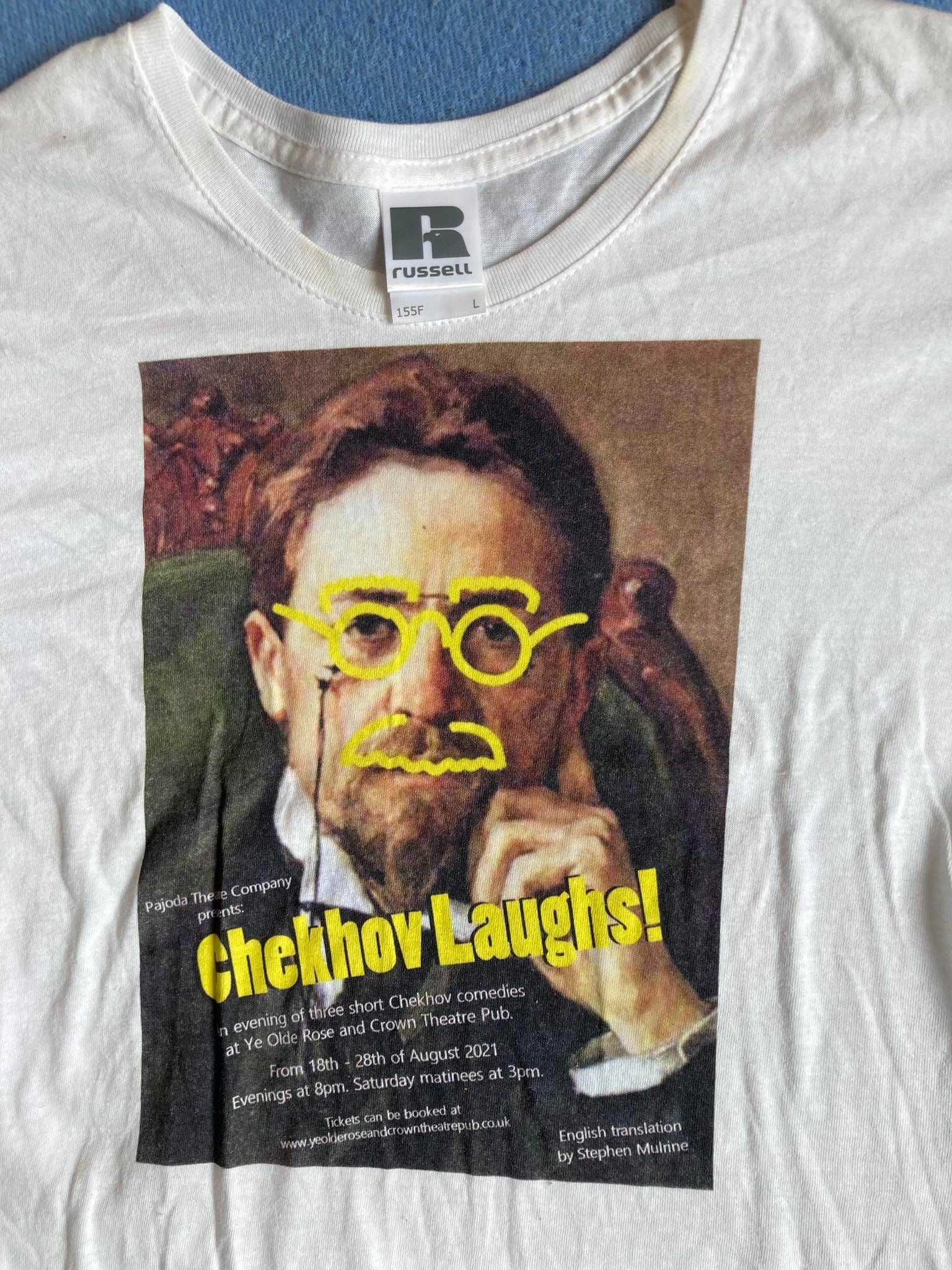 T-shirt Russell Athletic Chekhov Laughs Roz. 155cm