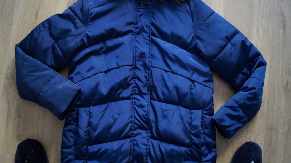 Granatowa kurta damska Reserved, jesień zima, r. 34, stan idealny