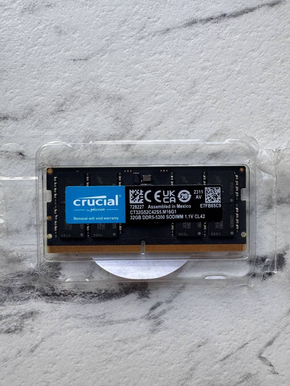 Оперативна памʼять Crucial DDR5 SODIMM 32GB 5200 MHz