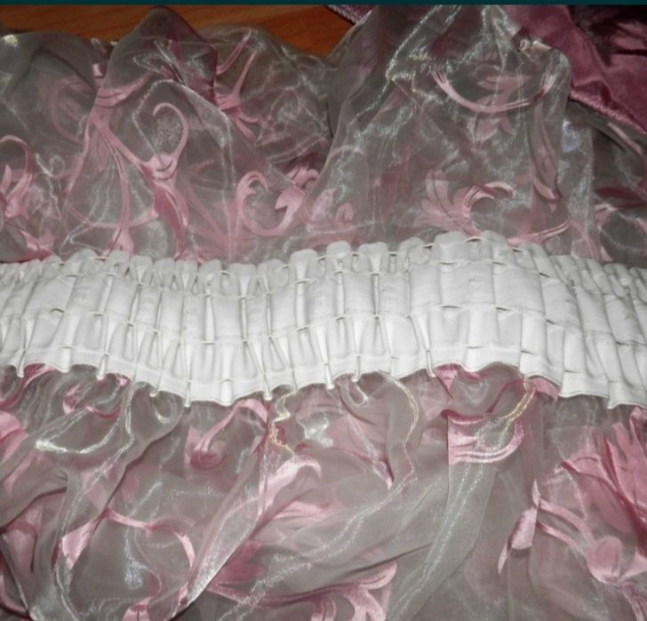 Тюль большая с тесьмой и утяжелителем  11 х2.8 м.