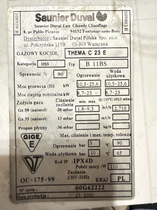 Saunier Duval  piec gazowy