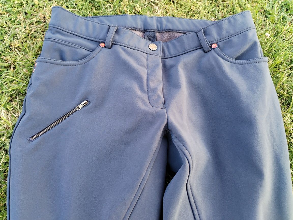 Bryczesy zimowe softshell, ocieplane, pełny sylikonowy Lej, romaie 44