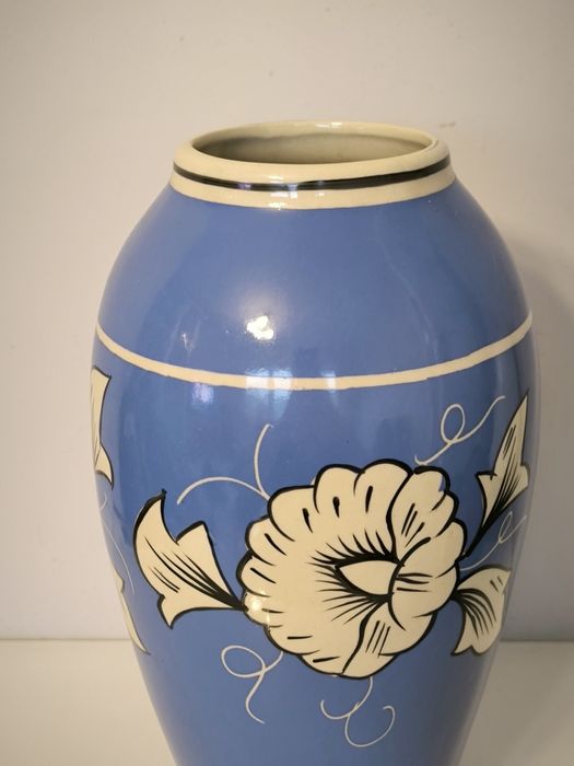 Duży wazon Chodzież PRL niebieski