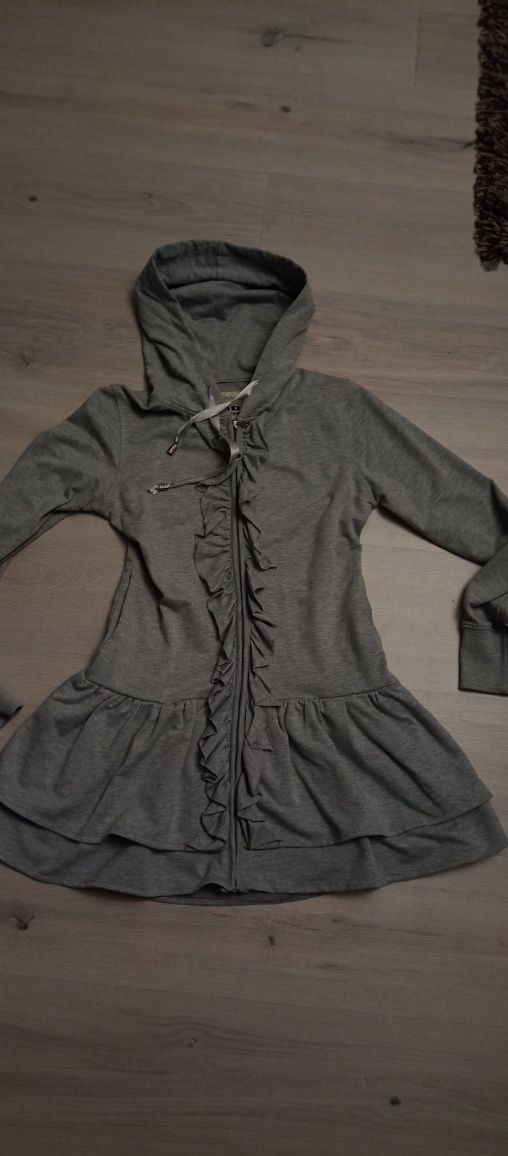 Bluza szara z kapturem jak sukienka S
