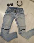 Zestaw 9 par spodni jeans materiał cygaretki r. M/38