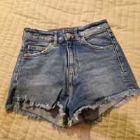 Szorty, shorty, krótkie spodenki jeansowe dziewczęce H&M rozm. 34