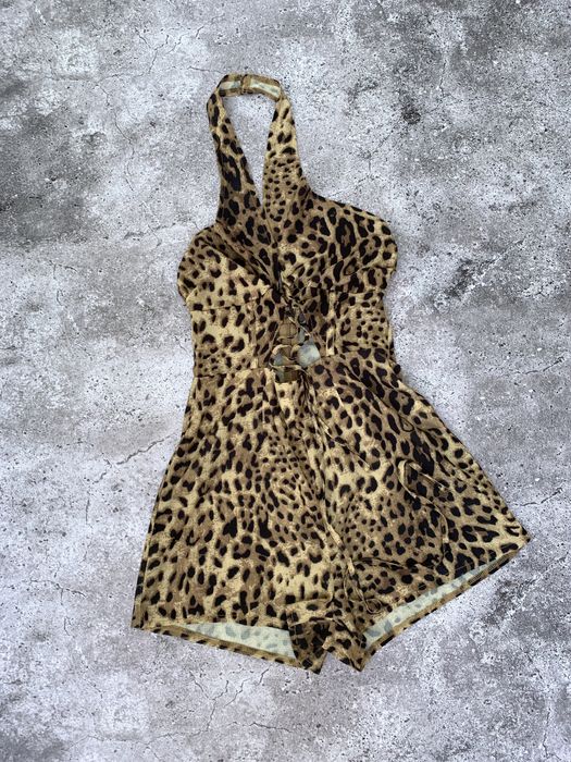 Женский леопардовый костюм тигровый комбинезон шорты Xs/S