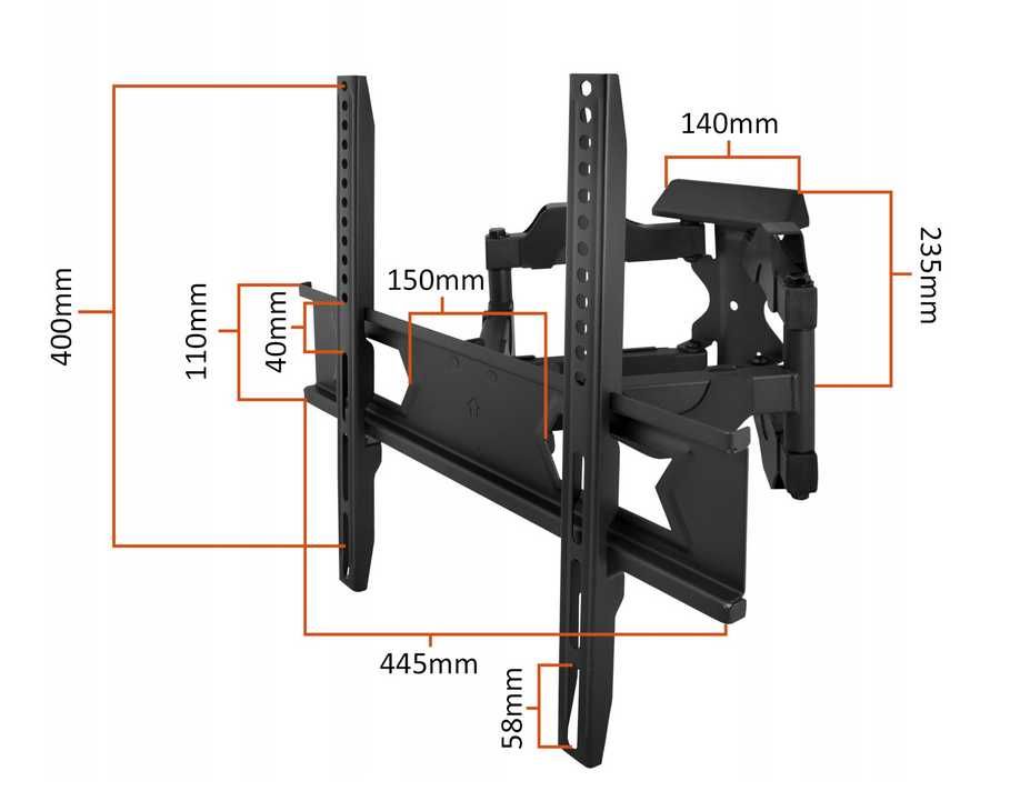 NOWY wieszak uchwyt do tv telewizora uchylny 26"- 60" 400x400 do 35 kg