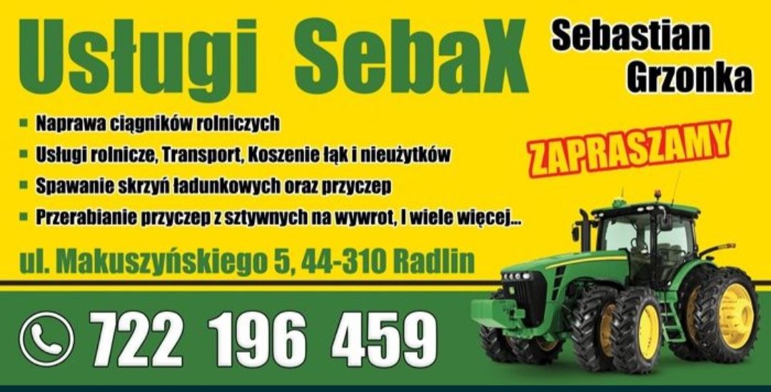 Naprawa traktorów, ciągników rolniczych. Sprzętu rolniczego
