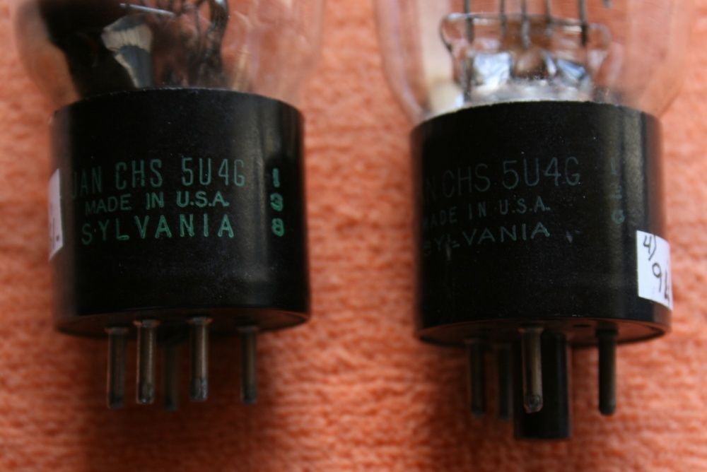 2 X 5U4G Sylvania NOS Tube Válvula