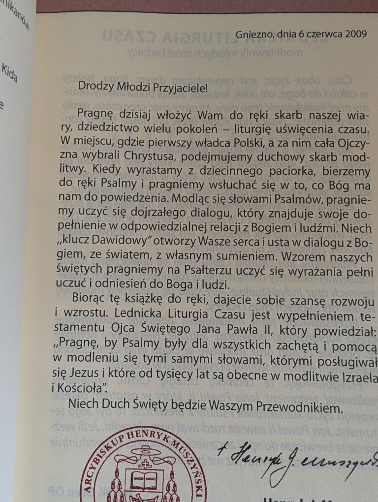 Lednicka liturgia czasu, jutrznia nieszpory Brewiarz, Lednicka modalit