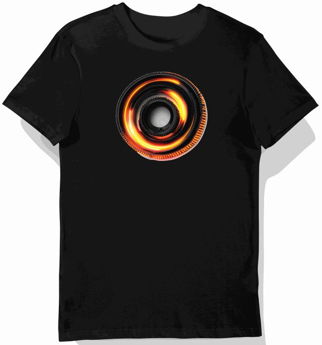 Koszulka męska czarna Stylowy Pasek w Blasku Silnika L