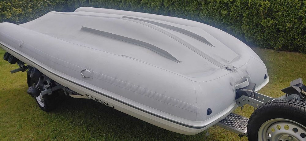 Ponton Gala F420+Silnik Tohatsu 15Hp+przyczepa Brenderup+dodatki