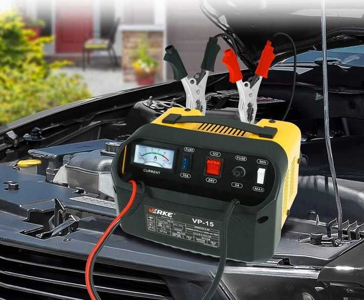 Prostownik samochodowy do akumulatora 12V 24V 10A