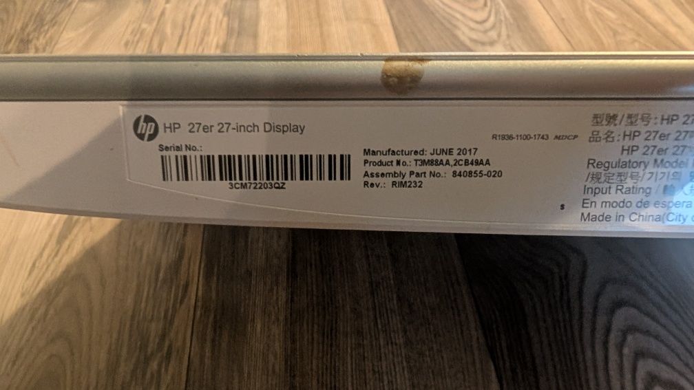Monitor HP 27er 60Hz
