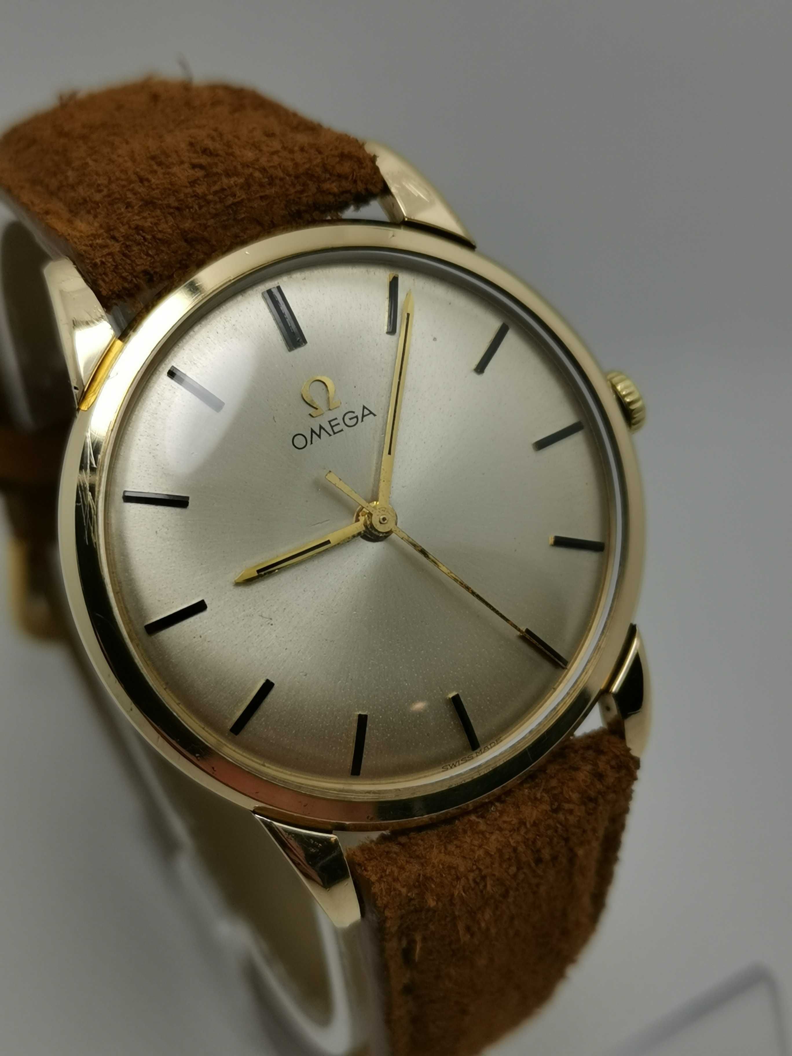 Omega 1964 r. zegarek męski złoty 9K PR. 375 pudełko