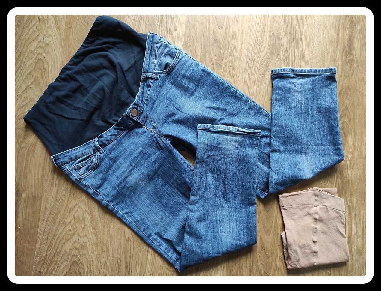 Spodnie ciążowe jeansowe z wysokim panelem 46 XXXL