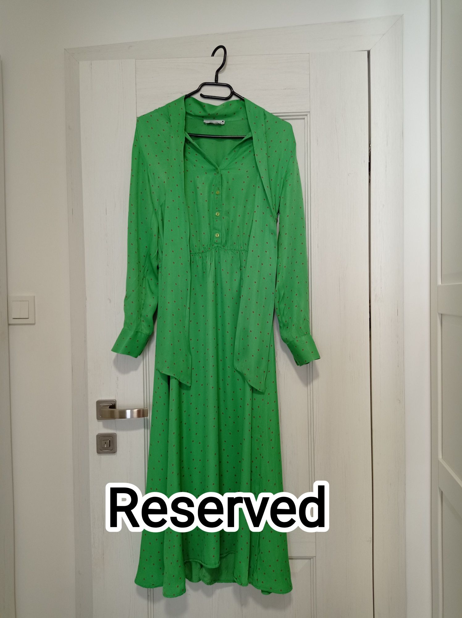 Długa zielona sukienka, rozmiar M/38 Reserved