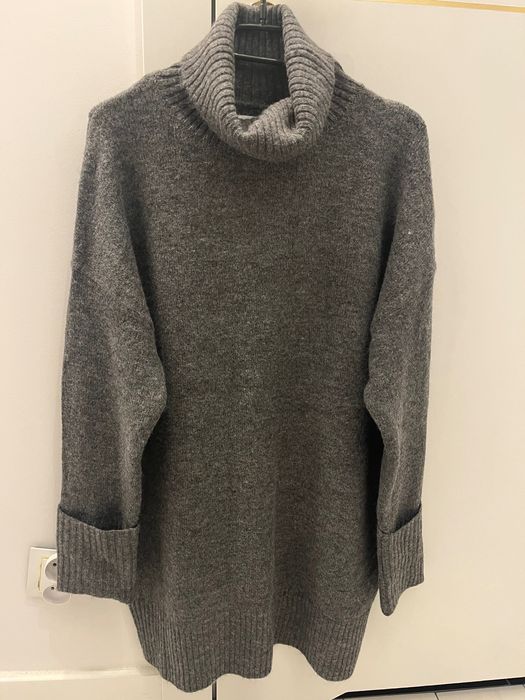 Szary długi sweter tunika sukienka golf Reserved. Rozm. S. Nowy