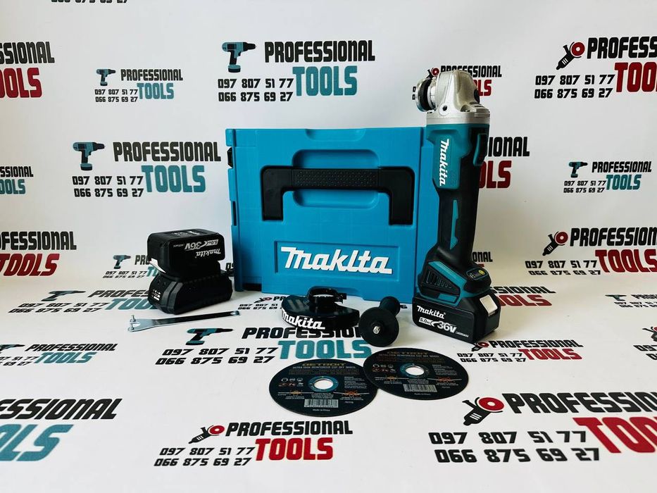 Акамуляторна Болгарка Makita DGA 554 36V5Ah Безщіткова УШМ 8500об/хв