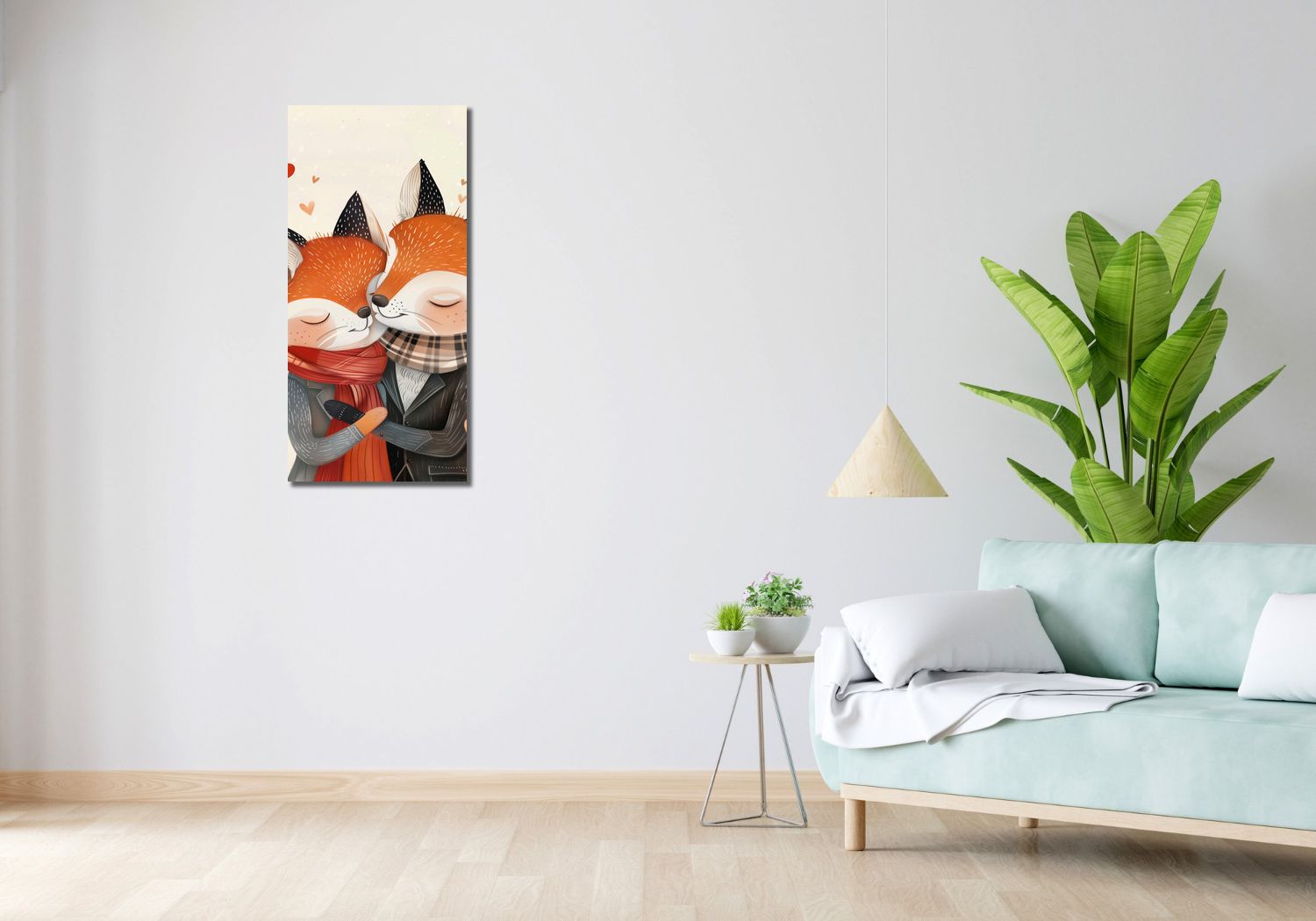 Obraz 40x90cm Dwójka Zakochanych Lisków