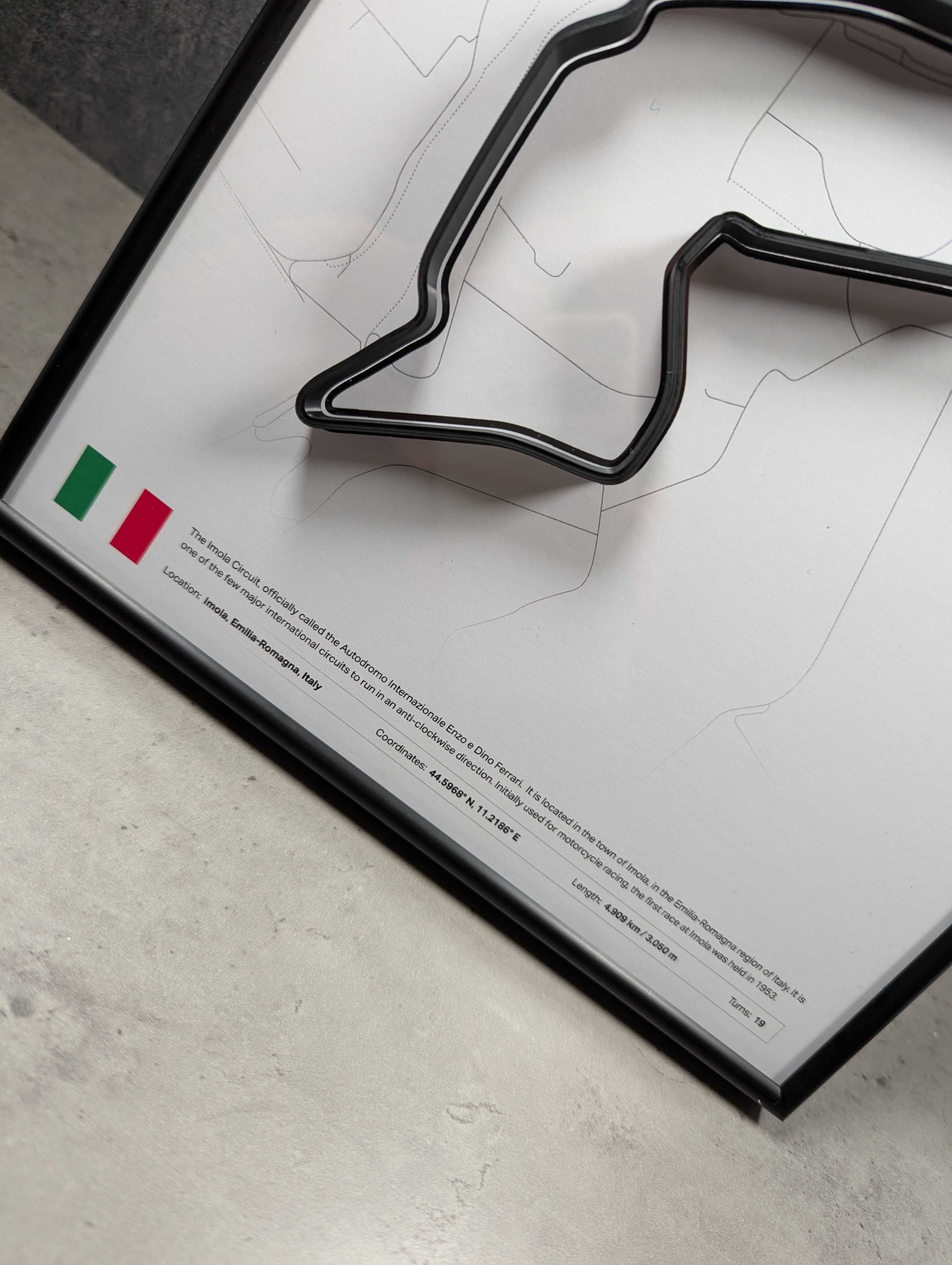 Металева Рамка 30x21см з 3D Трасою IMOLA Circuit / Імола
